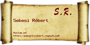 Sebesi Róbert névjegykártya